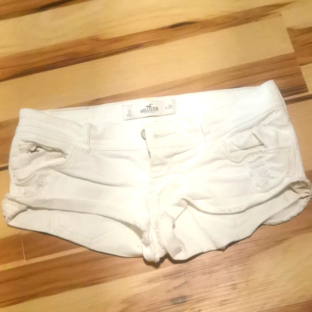 Hollister white short shorts